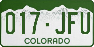 CO license plate 017JFU