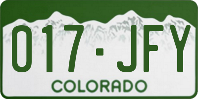 CO license plate 017JFY