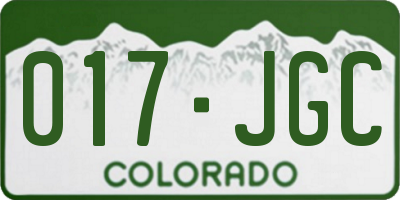 CO license plate 017JGC