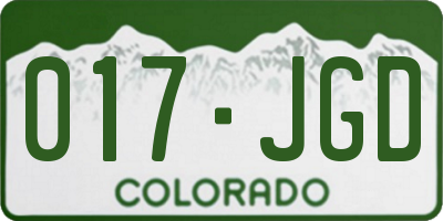 CO license plate 017JGD