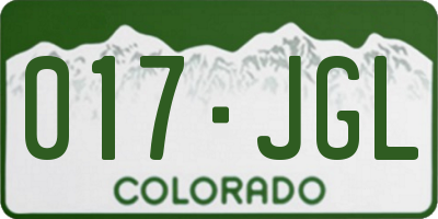 CO license plate 017JGL