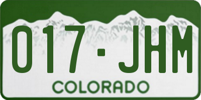CO license plate 017JHM