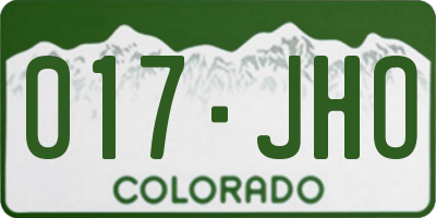 CO license plate 017JHO