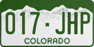 CO license plate 017JHP