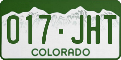 CO license plate 017JHT