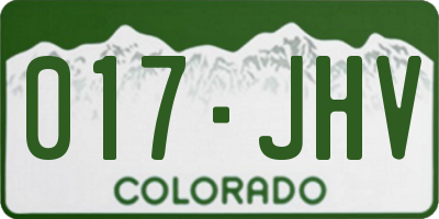 CO license plate 017JHV