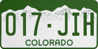 CO license plate 017JIH
