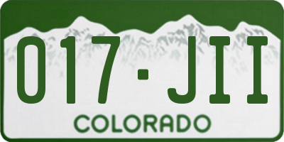 CO license plate 017JII