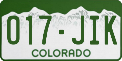 CO license plate 017JIK