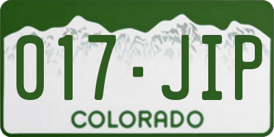 CO license plate 017JIP