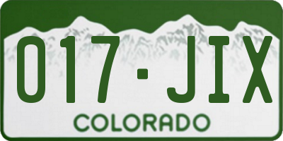 CO license plate 017JIX