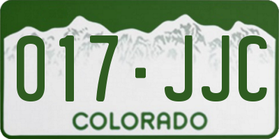 CO license plate 017JJC