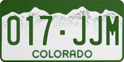 CO license plate 017JJM