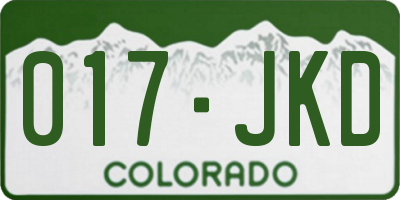 CO license plate 017JKD