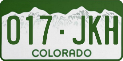 CO license plate 017JKH