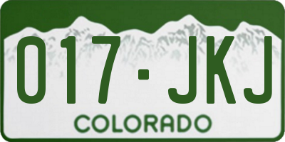 CO license plate 017JKJ