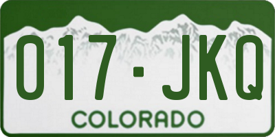 CO license plate 017JKQ