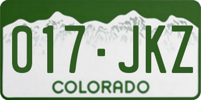 CO license plate 017JKZ