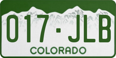 CO license plate 017JLB