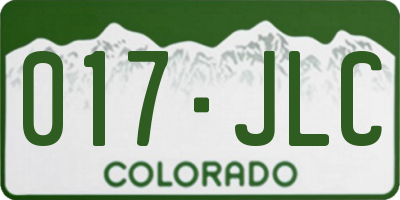 CO license plate 017JLC