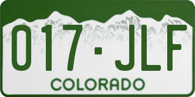 CO license plate 017JLF
