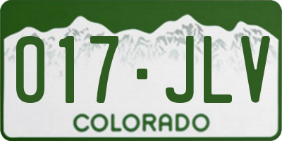 CO license plate 017JLV