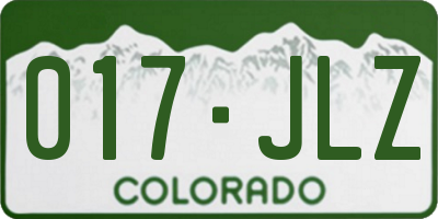 CO license plate 017JLZ