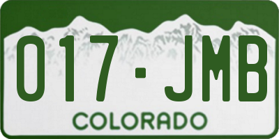 CO license plate 017JMB