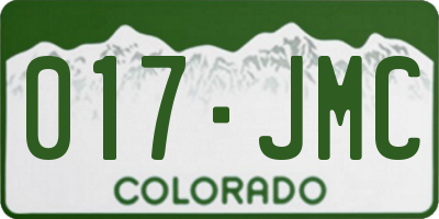 CO license plate 017JMC