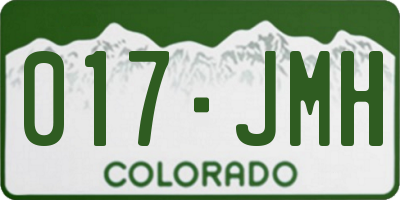 CO license plate 017JMH