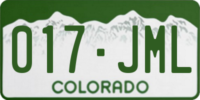 CO license plate 017JML