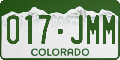 CO license plate 017JMM