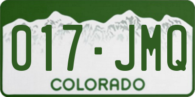 CO license plate 017JMQ