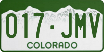 CO license plate 017JMV