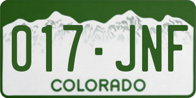 CO license plate 017JNF