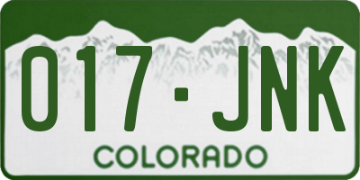 CO license plate 017JNK
