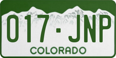 CO license plate 017JNP