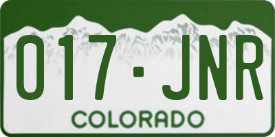 CO license plate 017JNR