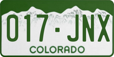 CO license plate 017JNX