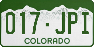 CO license plate 017JPI