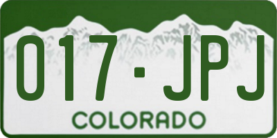 CO license plate 017JPJ