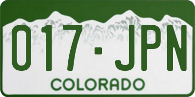 CO license plate 017JPN