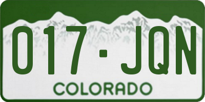 CO license plate 017JQN