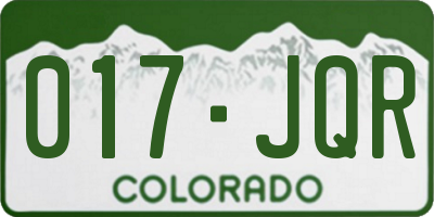 CO license plate 017JQR