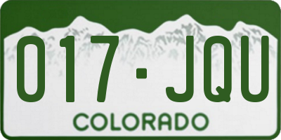CO license plate 017JQU