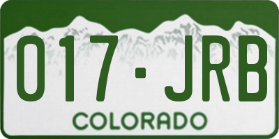 CO license plate 017JRB