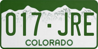 CO license plate 017JRE