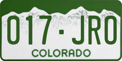 CO license plate 017JRO