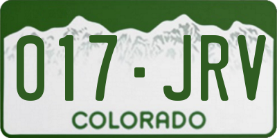 CO license plate 017JRV