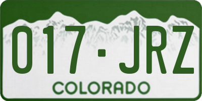 CO license plate 017JRZ